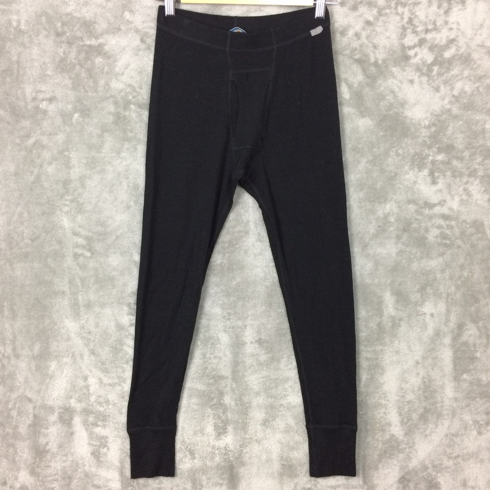 Meriwool Layers Base Layer Mens Bottom Pants Small 100% Merino Wool Black HOLES